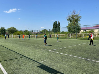 Ümummilli Lider Heydər Əliyevin anadan olmasının 100 illik yubileyi münasibətilə mini futbol üzrə keçirilən turnirin final mərhələsi Heydər Əliyev adına park ərazisində yerləşən süni örtüklü mini futbol meydançasında baş tutub