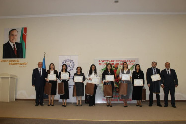 İsmayıllıda Beynəlxalq Müəllimlər Günü qeyd olunub