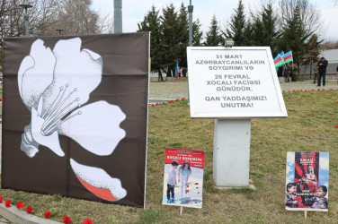 İsmayıllıda Xocalı soyqırımının 34-cü ildönümü ilə əlaqədar “Soyqırım abidəsi”i ziyarət olunub