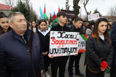 İsmayıllıda Xocalı soyqırımının 34-cü ildönümü ilə əlaqədar “Soyqırım abidəsi”i ziyarət olunub