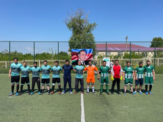 Ümummilli Lider Heydər Əliyevin anadan olmasının 100 illik yubileyi münasibətilə mini futbol üzrə keçirilən turnirin final mərhələsi Heydər Əliyev adına park ərazisində yerləşən süni örtüklü mini futbol meydançasında baş tutub