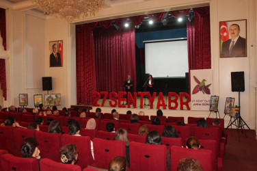 27 sentyabr-Anım Günü ilə əlaqədar  “Azaddır Vətənim” adlı tədbir keçirilib