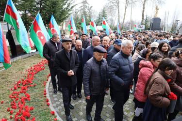 İsmayıllıda Xocalı soyqırımının 34-cü ildönümü ilə əlaqədar “Soyqırım abidəsi”i ziyarət olunub