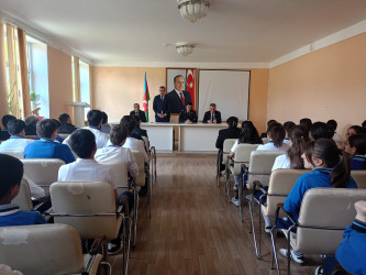 İsmayıllı şəhər 5 nömrəli tam orta ümumtəhsil məktəbində 8–10-cu sinif şagirdləri üçün zərərli vərdişlərlə mübarizəyə həsr olunmuş maarifləndirici görüş təşkil olundu