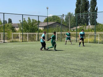 Ümummilli Lider Heydər Əliyevin anadan olmasının 100 illik yubileyi münasibətilə mini futbol üzrə keçirilən turnirin final mərhələsi Heydər Əliyev adına park ərazisində yerləşən süni örtüklü mini futbol meydançasında baş tutub